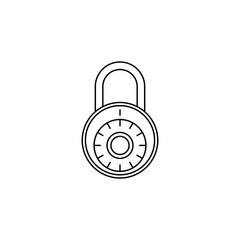 Padlock icon in line style icon, isolated on white background