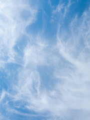 Cloudy sky in sunny windy weather vertical background.