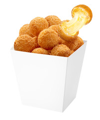 Crispy Cheese ball isolated on white background, Cheese ball or cheesy puffs on white PNG file.