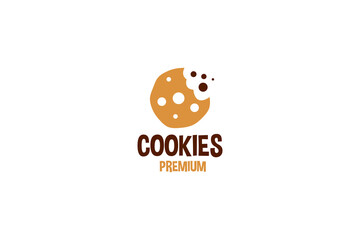 Creative cookie bakery logo design vector template illustration