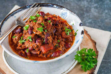 Chili con carne - traditional Mexican dish