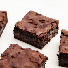 Fudgy and chewy dark chocolate brownie