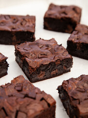 Fudgy and chewy dark chocolate brownie
