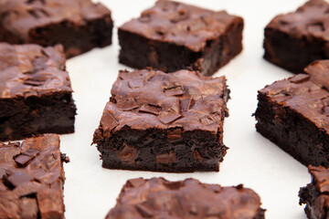 Fudgy and chewy dark chocolate brownie