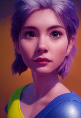 3D girl character, Artificial Intelligence generated