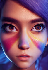 3D girl character, Artificial Intelligence generated