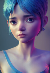 3D girl character, Artificial Intelligence generated