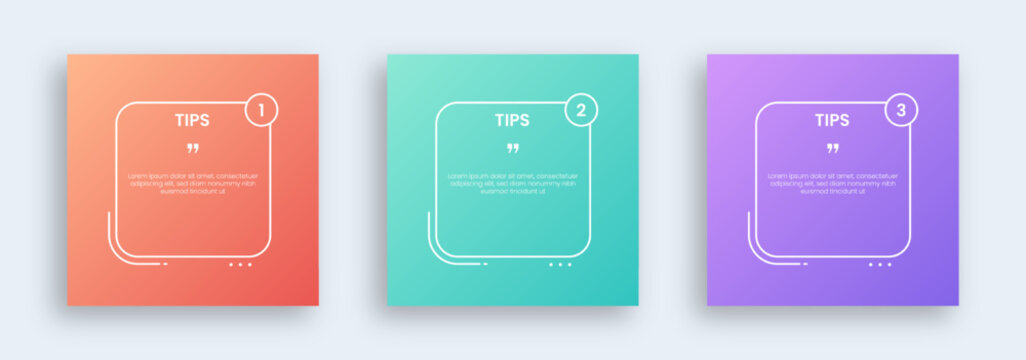 Tips template collection for social media feed. Editable text template.
