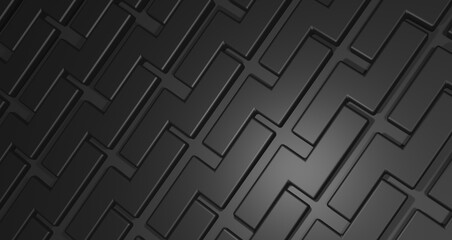 Illustration rendering background of black abstract shapes with black theme suitable for your 3d illustration background.
