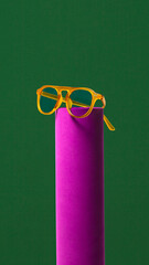 creative sunglasses on colorful background