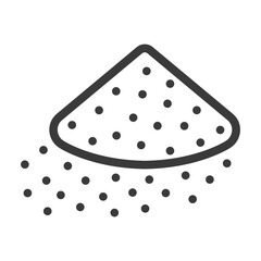 A pile of sand line icon isolated on white background.Vector illustration.