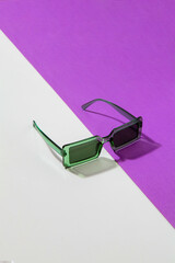 creative sunglasses on colorful background