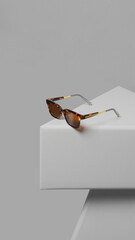 creative sunglasses on colorful background