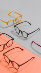 creative sunglasses on colorful background