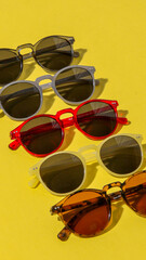 creative sunglasses on colorful background