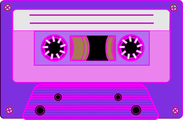 Cassette tape retro vintage mixtape.illustration flat design