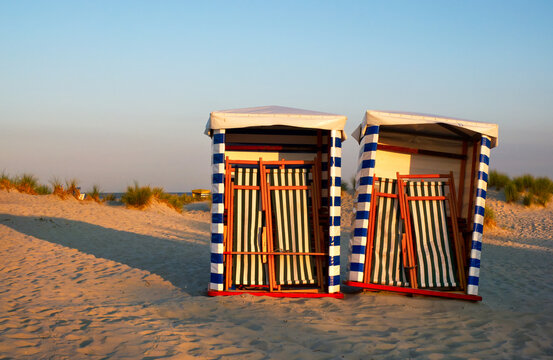 Strandzelte auf der Insel Borkum