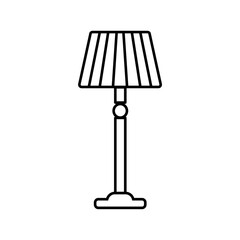 Floor lamp outline icon. Vector graphic. Retro style