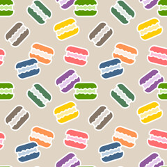 Seamless vector pattern with Bakery products. For fabric, paper, wrap, textile, poster, scrapbooking, wallpaper or background, for web site or mobile app