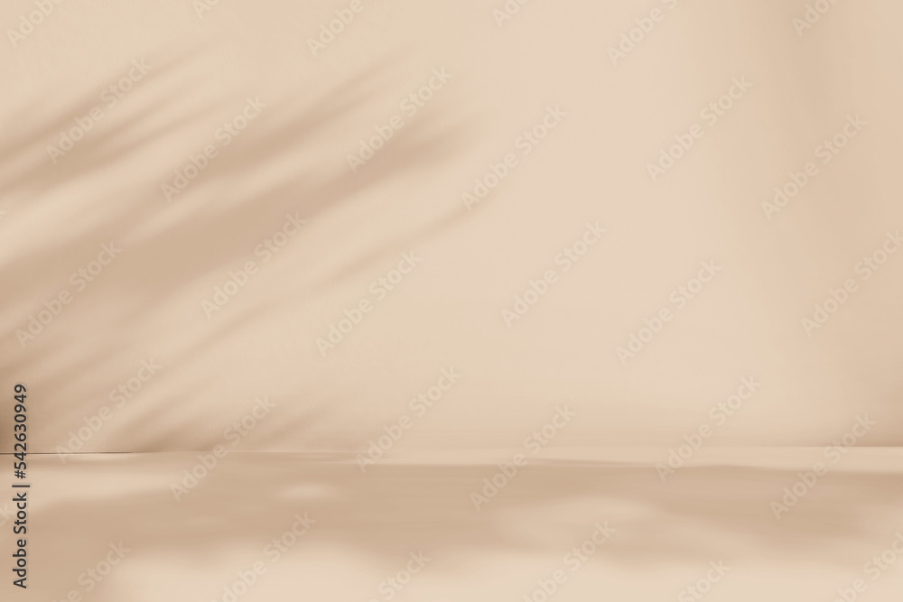 Aufkleber blurred background. abstract beige studio background for product presentation. empty room with shado