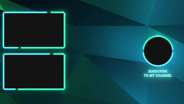 Outro Card with Neon LED Gaming Theme for YouTube: Subscribe & See My Videos in English