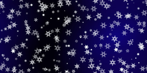 Falling Snowflakes seamless pattern flying snow