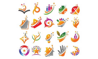 Success star people logo vector image