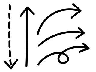 シンプルな手書き矢印のセット