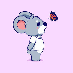 The Mascot Koala Teddy Bear and Butterfly
