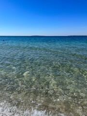 Obraz premium Blue sea horizon, natural seascape background
