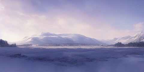 fantasy mystical mountain landscape illustration