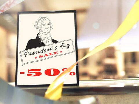 President's day sale. Illustration banner template.