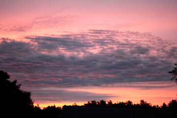 Wonderful colorful sunrising sky. Selective focus