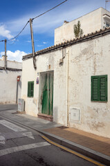 old traditional houses, street, san antoni, ibiza, ballearen, spain, island, 