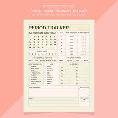Period Tracker Interior | Period Tracker Log Book | Period Tracker Printable Template