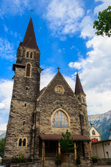 Fototapeta premium Catholic Church of St. Joseph in Interlaken, Switzerland