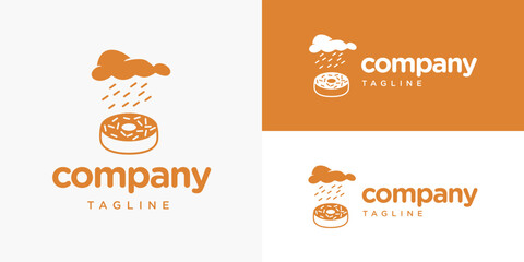 Cloud Sprinkles Donut Donuts Cake Sweet Dessert Logo Design Concept Vector Template for Brand Business Company