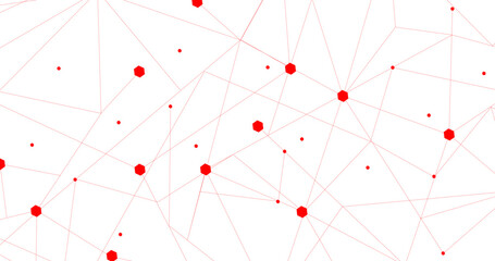 Red network. Abstract connection on white background. Network technology background with dots and lines for desktop. Ai background. Abstract concept. Line background, network technology vector