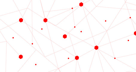 Red network. Abstract connection on white background. Network technology background with dots and lines for desktop. Ai background. Abstract concept. Line background, network technology vector