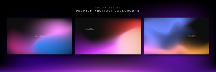 Abstract gradient fluid blur background with grainy texture and colorful rainbow gradient. Modern wallpaper design for social media, idol poster, banner, flyer.