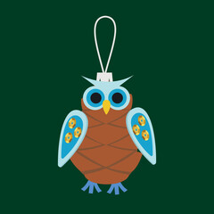 Owl, Christmas toy from a cone, craft