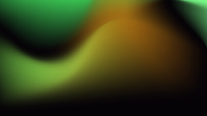 Pink green orange yellow and dark blue cyberpunk abstract background with liquid fluid gradient blur
