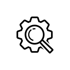 search engine icon. Gear icon