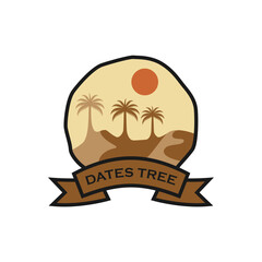 Dates tree vector emblem logo. Arabian dates tree logo.