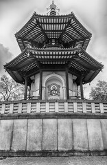 The London Peace Pagoda in the Battersea park, London, UK