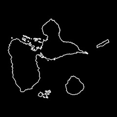 Guadeloupe islands Map. Region of France. Vector illustration.