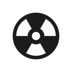 Signs with radiation warning set icon. Warning, be careful, caution, triangular, round, road traffic, notification, warn, point. Sign concept. Vector black line icon on a white background