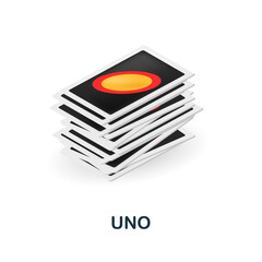 Uno icon. 3d illustration from table games collection. Creative Uno 3d icon for web design, templates, infographics and more