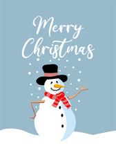 Christmas greeting card with Snowman