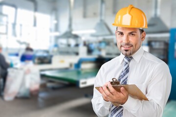 Industrial worker engineer controlling work